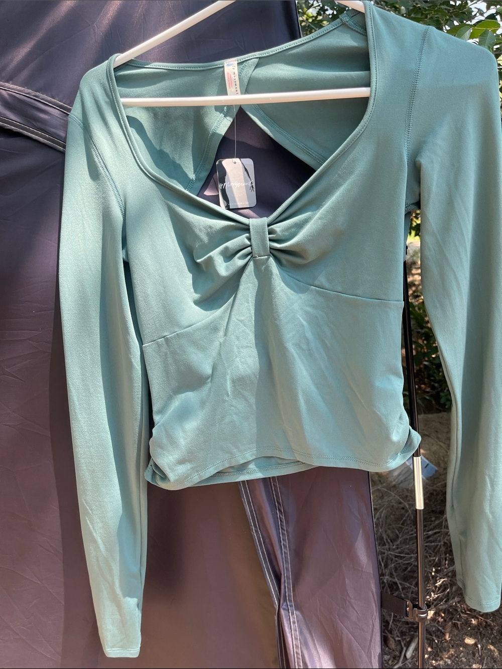Free People Twist-Knot Long Sleeve Top - Sage Green